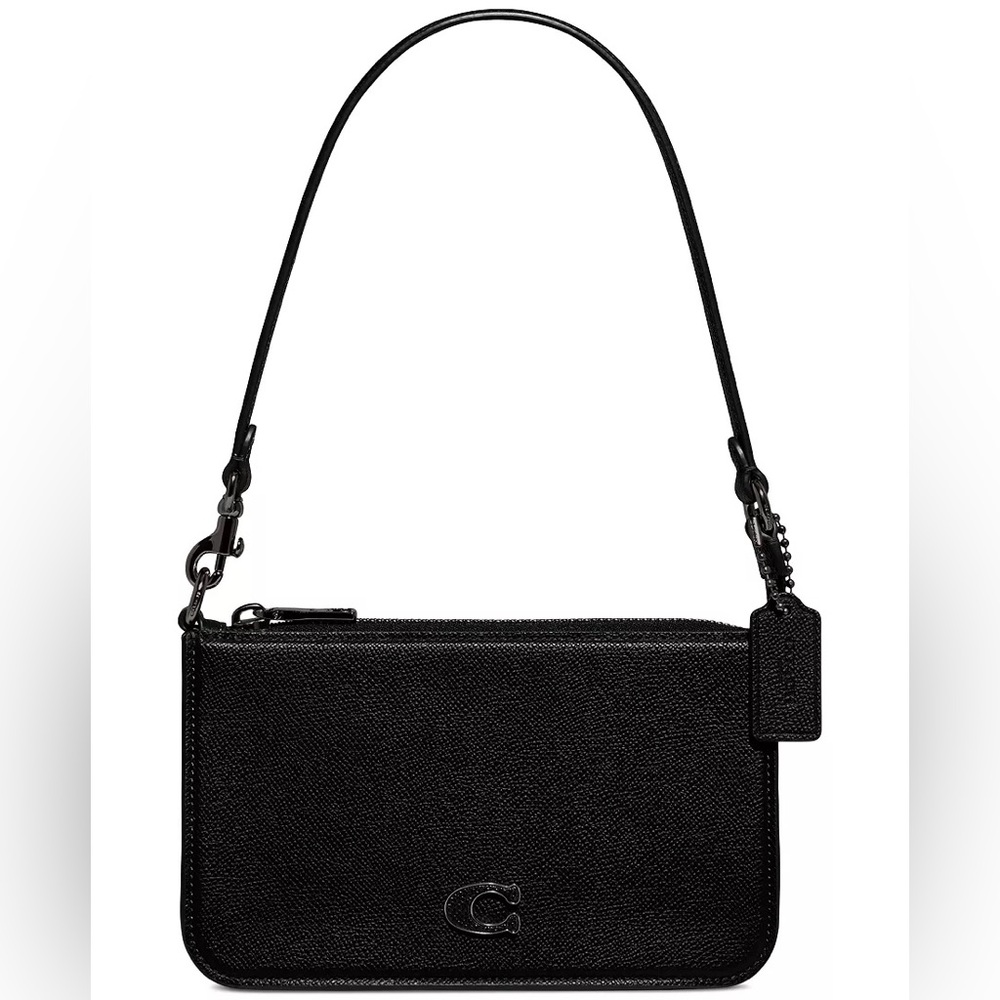 Coach Small Pouch Crossgrain Leather Shoulder Bag